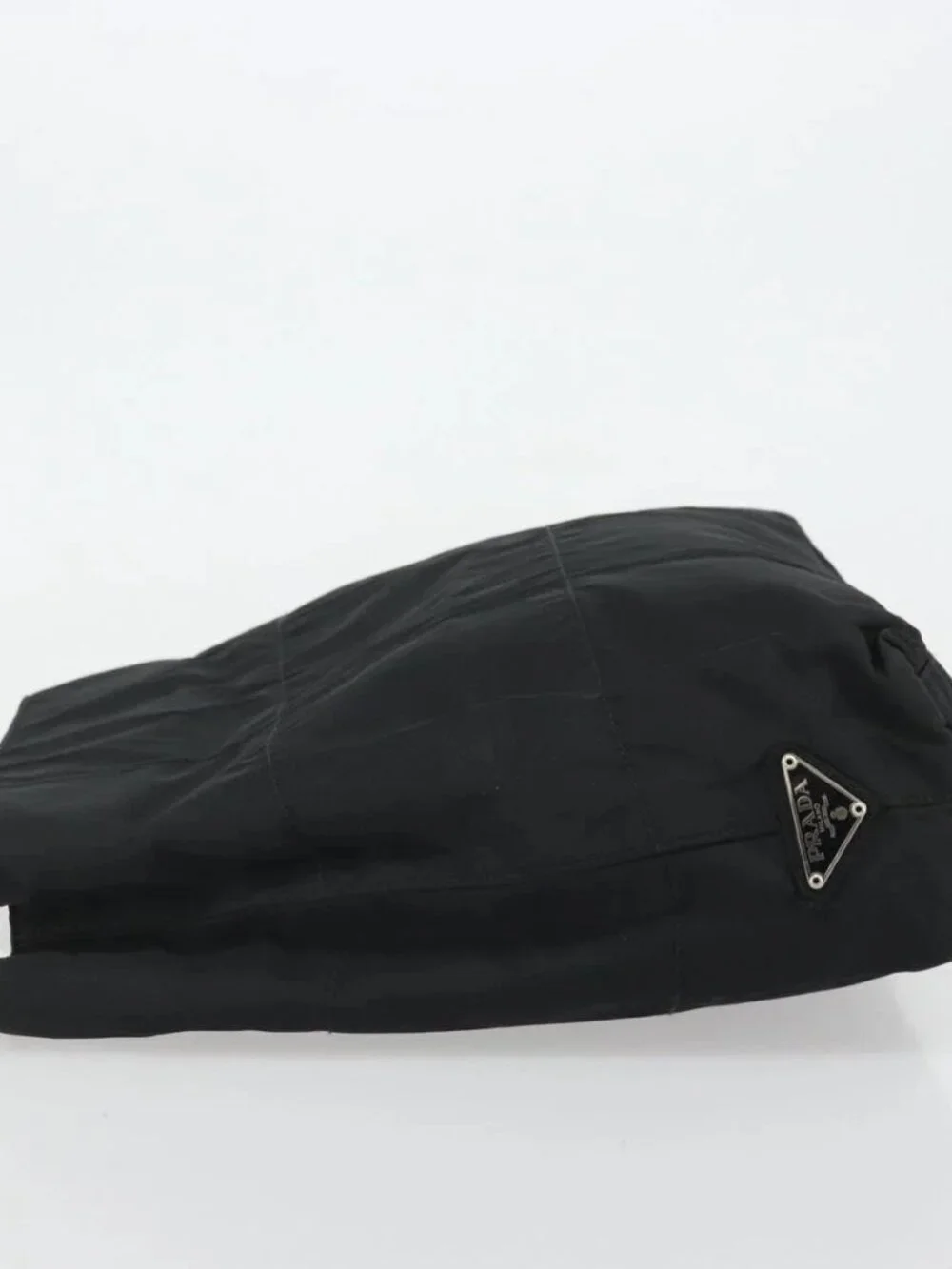 PRADA Plastic Chain Tote Bag Nylon Black Silver Auth 175266